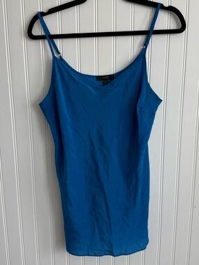 J. Crew 100% Silk Cami Top Royal Blue V-Neck Camisole Tank Women's Size L Large